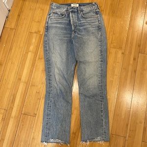 Agolde Jeans, Riley High Rise Straight Crop in Zephyr, size 26
